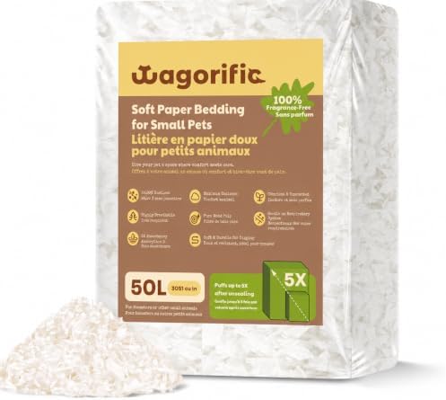 Hamster Bedding 50L, Dust-Free Odor Control Paper Bedding for Small Animals
