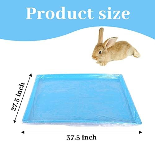 kathson 100 pcs Rabbit Cage Liners Disposable Large Plastic Mat Films for Bunny Guinea Pigs Chinchillas Rats Hamsters Hedgehogs and Other Small Animals 37"×27"