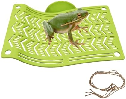 Plastic Frog Hammock with Suction Cup, Frog Habitat Platform, Reptile Decorations for Terrarium, Frog Tank Accessories, Terrarium Decor for Tree Frog, African Dwarf Frog, Frog and Toad