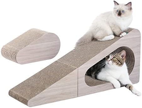 PAWZ Road 28.3" Cardboard Cat Scratcher Triangle 2 in 1 Cat Scratching Ramp