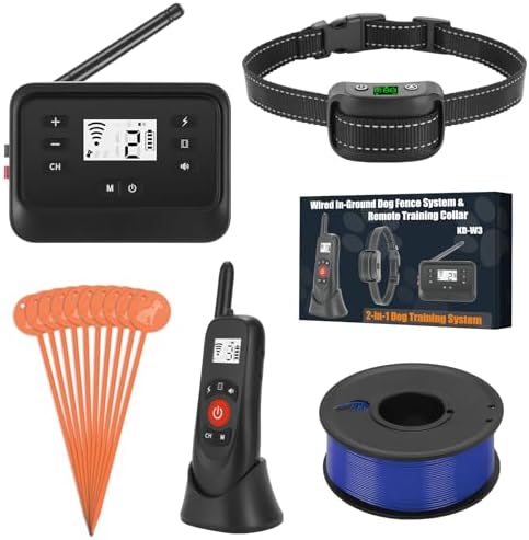 2-in-1 Wired Dog Fence & Remote Training, 650 Ft Wire, 1 Pet