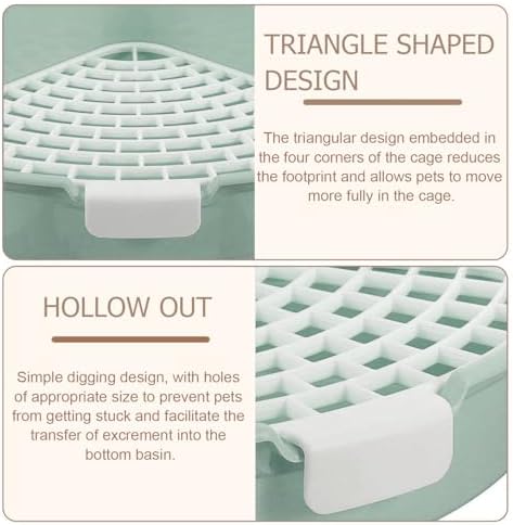 Rabbit Litter Box Bunny Corner Toilet Box for Hamster Ferret Rat Cage Pan 13.4" x 10.2" x 7.1" for Small Animals Training Tray