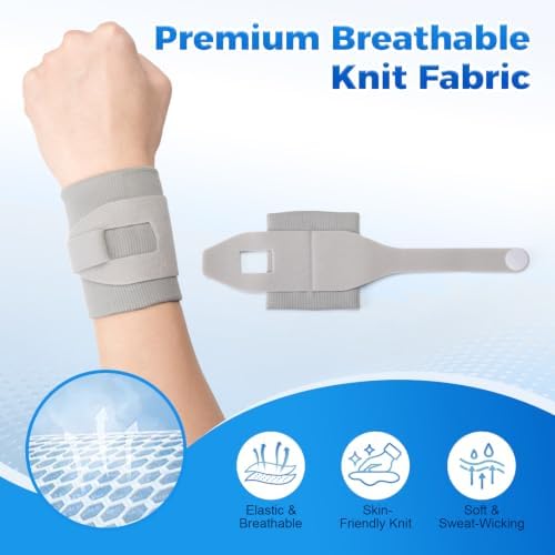 Wrist Wraps for Weightlifting, Adjustable Wrist Support for Gym, Tennis, Badminton & Strength Training Grey