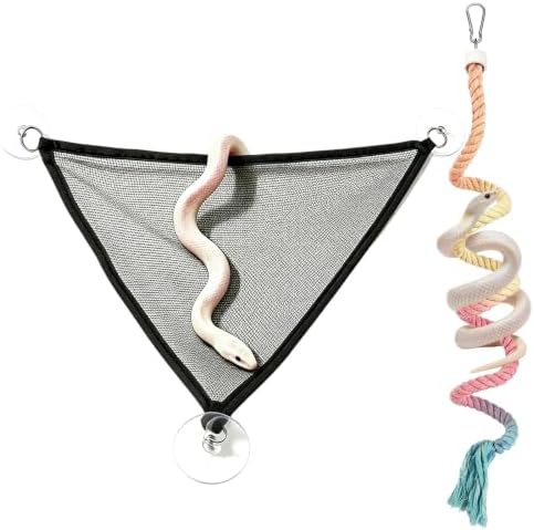 2Pack Snake Enclosure Accessories: A Snake Hammock and Snake Climbing Rope.