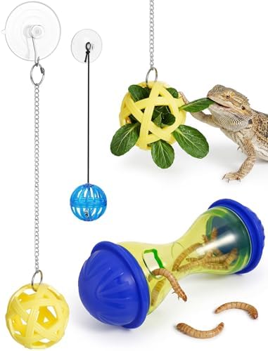 Bearded Dragon Enrichment Toys, Interactive Reptile Feeder Ball Set