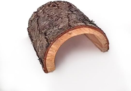 MAC'S Reptile Hideout Half Log, Extra Large - Natural Wooden Hide for Reptiles, Amphibians & Small Animals - Made in USA - Natural Terrarium Shelter for Snakes, Lizards, Geckos, Frogs & More