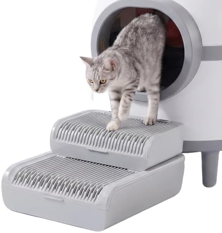 2-Tier Cat Litter Step, Anti-Slip Cat Stairs for All Litter Boxes