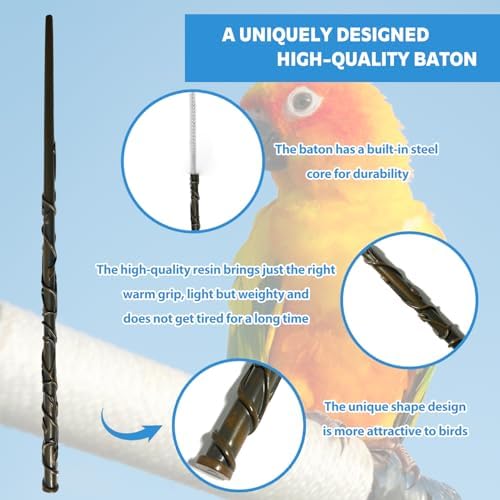 Parrot Training Clicker with Target Stick, Getting Started Bird Clicker Training Kit, All Bird Breeds Training Stick Foster Discipline and Behavior Training, for Parrots Birds Lovers