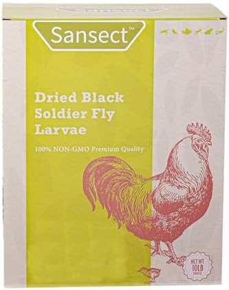SANSECT 10LB Dried Black Soldier Fly Larvae, Chickens Feed for Wild Birds
