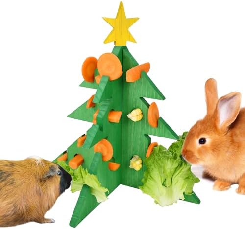 Rabbit Foraging Puzzle Toy - Christmas Tree Guinea Pig Bunny Hamster Vegetable Hay Feeder