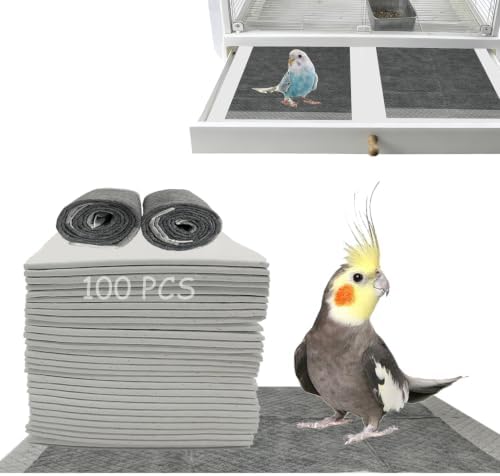 100PCS Disposable Bird Liners for Cage 17.71 x 12.99In Absorb Odors