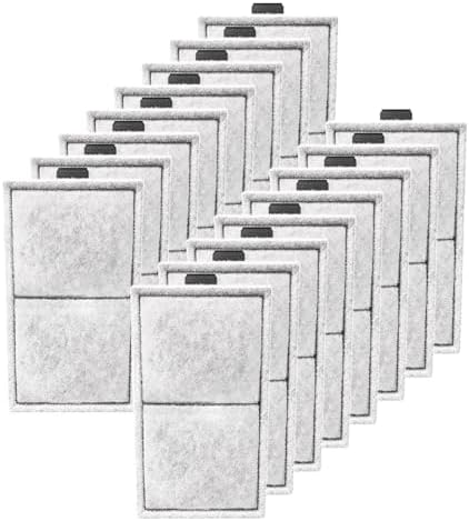 16 Pack PF-S Filter Cartridges Only Fit to Top Fin PF10 Power Filter, Fish Tank Filter Cartridges Replacement NOT Compatible with Imagitarium/CN-S Filter (5.19 x 3.09 inches, not Include Handle)