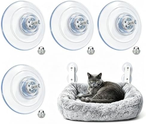 8 Pack Powerful Cat Window Perch Suction Cup with Screw and Nut,3.3 Inches
