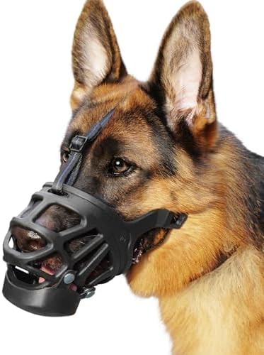 BARKLESS Basket Muzzle for Dogs, No Bite Training Muzzle with Treat Tray