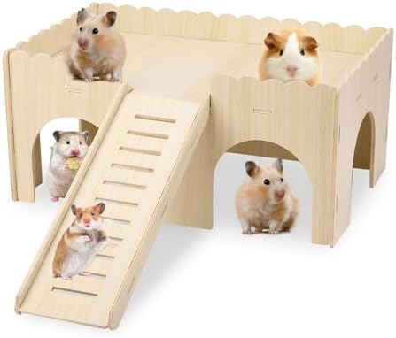 Large Guinea Pig Hideout, 14.96 X 9.45 X 7.09in Wooden Guinea Pig House