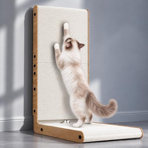 Cardboard Cat Scratcher, 24 Inch L Shaped Cat Scratch Pad for Indoor Cats