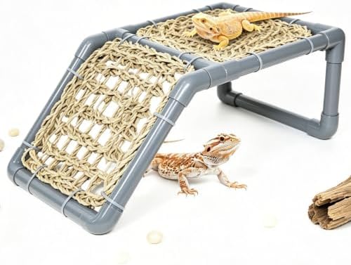 Bearded Dragon Tank Accessories Reptile Basking Platform Hideout Hide Leopard Crested Ramp Bed Hammock for Gecko Chameleon Ball Python Tortoise Snake Enclosure Cage Decor