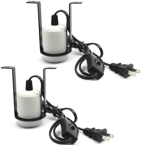 2-Pack Reptile Ceramic Heat Lamp Holder Pet Heater Bracket Reptile Light Fixture for Heat Lamp Bulb Terrariums Habitat Lizard Tortoise(Bulb Not Included)