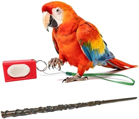 Parrot Training Clicker with Target Stick, Getting Started Bird Clicker Training Kit, All Bird Breeds Training Stick Foster Discipline and Behavior Training, for Parrots Birds Lovers