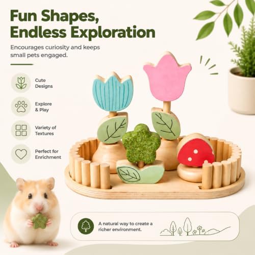 Hamster Chew Toys, Guinea Pig Edible Chew Toys for Small Animals, 6 Pieces