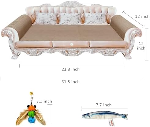 miwoowim 31.5" Extra Large Cat Scratcher Sofa, Durable Cardboard Lounge Bed