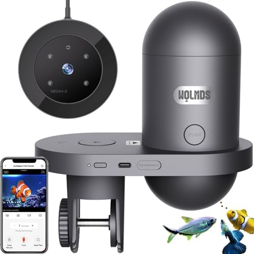 WiFi Automatic Fish Feeder for Aquarium, Auto Food Dispenser with Camera
