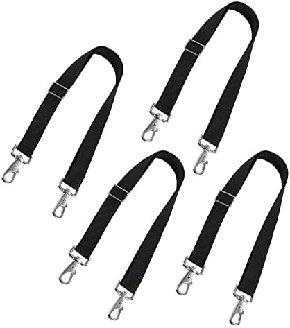 Premium Horse Blanket Sheet Leg Straps Replacement Stretchy Belly Strap with Double Swivel Snaps, Adjustable Length from 24 to 42 Inch(4 Pcs)