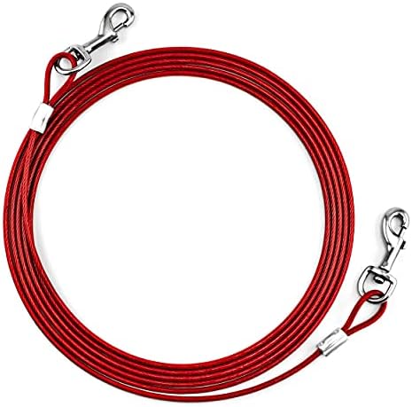Ruffin' It 15 ft. Heavy Duty Cable Tie-Out for Dogs, 1700# Strength Up to 100 lbs (Pack of 2)