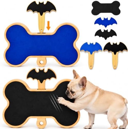 Halloween Dog Nail Scratch Board Set, Double-Sided Bone-Shaped Nail File with Bat-Shaped Mini Handheld File, Replacement Sandpaper, Dog Nail Filing Board,Nail Care for Front and Back Paws