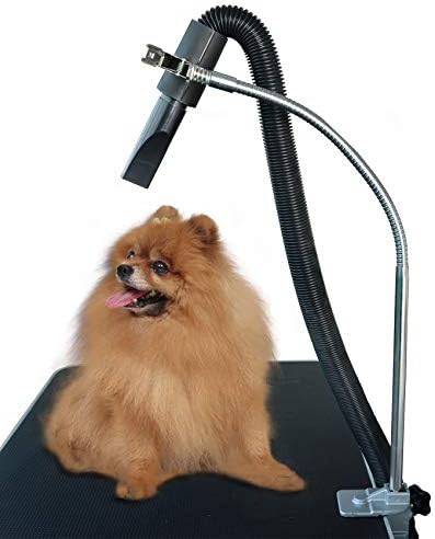 Dog Pet Grooming Table Hair Dryer Stand Hose Tube Holder Hands-Free Stainless Steel Groomers Adjustable Third Arm with Clamp