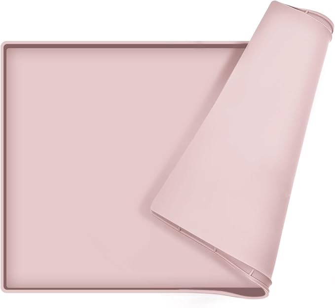 Dog Food Mat, Silicone Waterproof Food Tray, Non Slip Pet Bowl Mats Placemat by EIOKIT