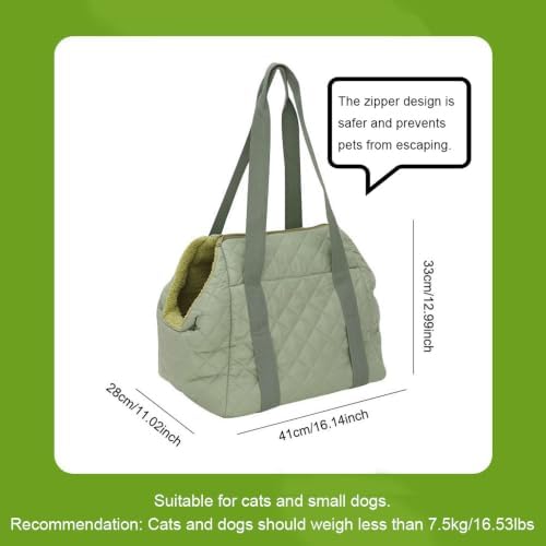 2-in-1 Convertible Pet Carrier & Bed, Soft-Sided Portable Travel Tote with Safety Tether, Pet Car Seat, for Small Dogs & Cats, Soft Plush Inner Lining, Ideal for Car Travel, Shopping