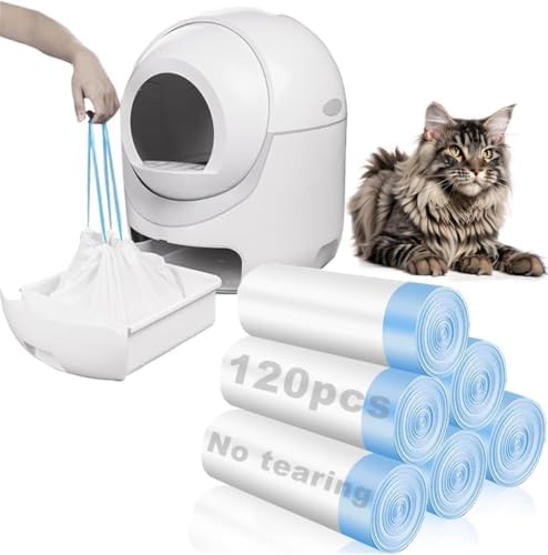 120 Pack Cat Litter Bags with Drawstring