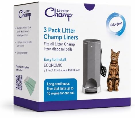 Litter Champ Refill Bags 3 Pack, Continuous Cat Litter Disposal System