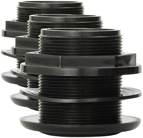 Lifegard Aquatics Standard Threaded Bulkhead Kit for Fish Aquariums – High-Impact Resistant PVC – Includes Bulkhead Fitting, Gasket, Lock Nut – Jet Black – 1-1/2 Inch