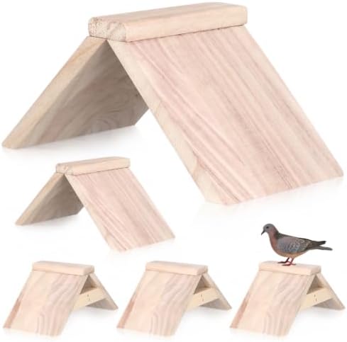 Mipcase Pigeon Perch Stand 5-Pack Solid Wood Pigeon Perch Bird Cage Accessory for Parrots and Birds Playing Toy Resting and Leg Exercise 8.66 X 4.72 X 4.13 in