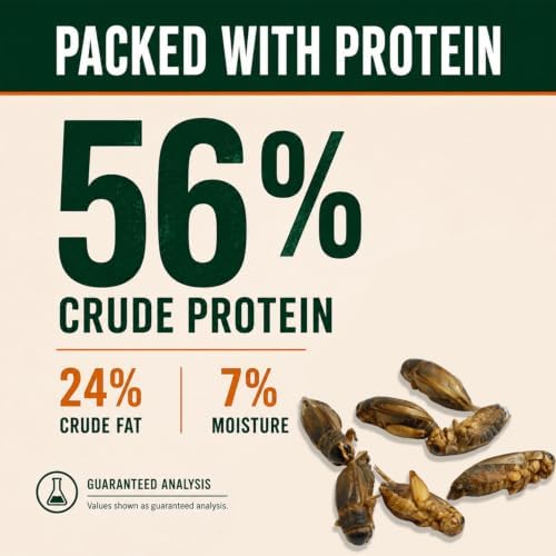 Classic Flock 3.5 oz Freeze Dried Crickets for Bearded Dragons Reptile Food