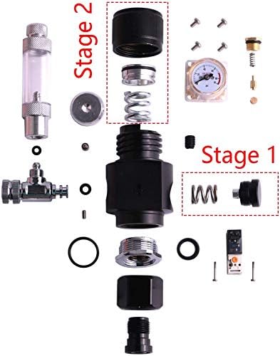 FZONE Dual Stage Mini Aquarium CO2 Regulator for Paintball Tank and CGA320