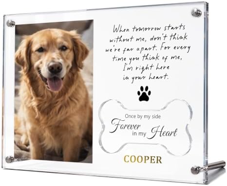 OFlyDesigns Pet Memorial Gifts for Loss of Dog, 4x6 Picture Frame Keepsake