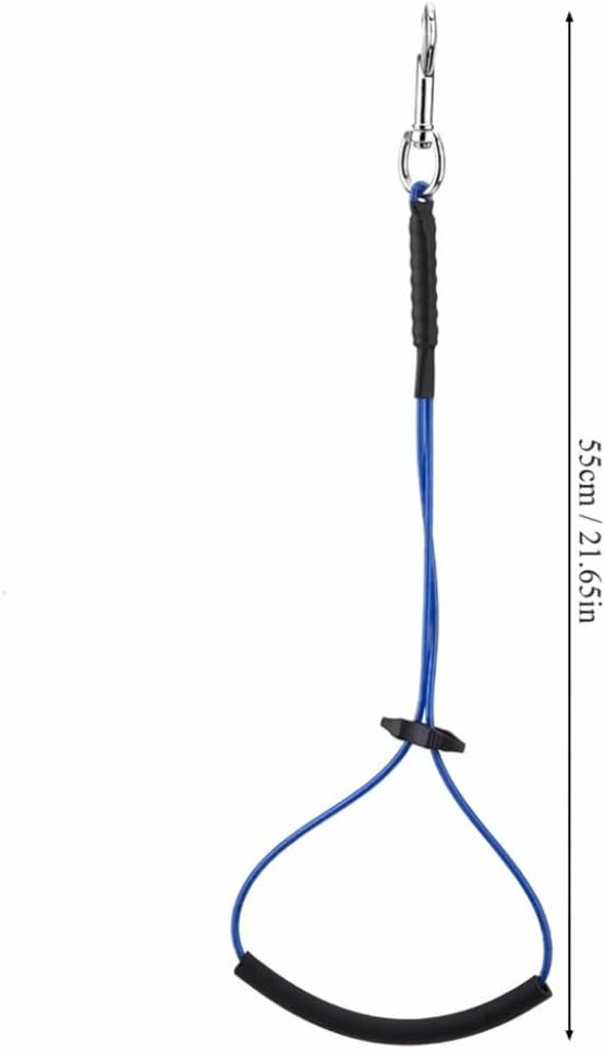 Dog Cat Grooming Loop, Single Noose Pet Restraint Leash, Blue Steel Wire Core, 21.65 in, for Table Arm and Bath Tub