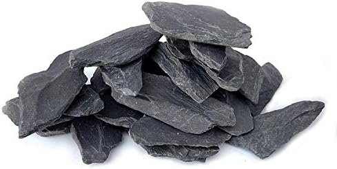 Natural Slate Stone 3 to 5 inch Rocks for Miniature and Fairy Garden, Aquascaping Aquariums, Reptile enclosures & Model Railroad. (5lbs)