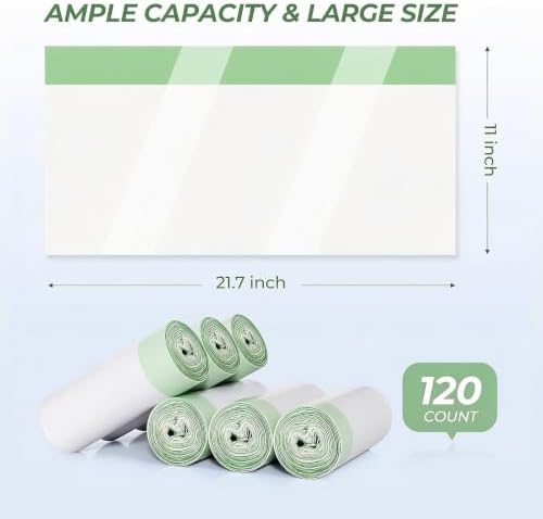 Litter Box Liners Drawstring Waste bag 6 Rolls Heavy Duty Trash Bags