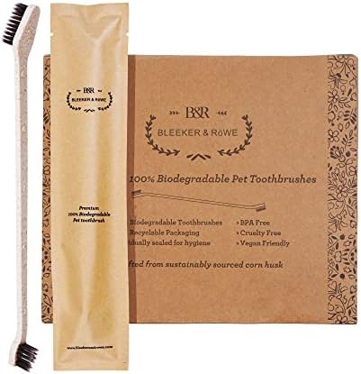 BLEEKER & RÖWE Eco Friendly Pet Toothbrushes, Individually Wrapped, Recyclable Packaging (10)