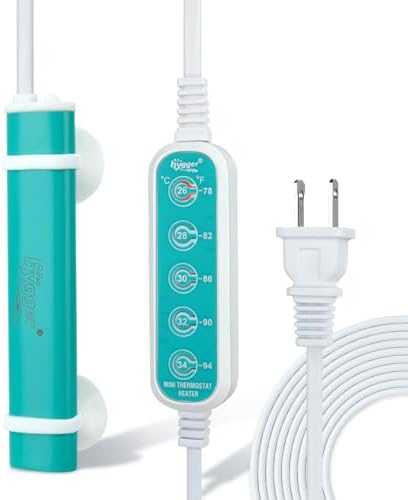 hygger Mini Submersible Aquarium Heater, Turtle and Betta Fish Tank Heater with Five-Key External Controller 78℉、82℉、86℉、90℉、94℉ for Freshwater Small Tank