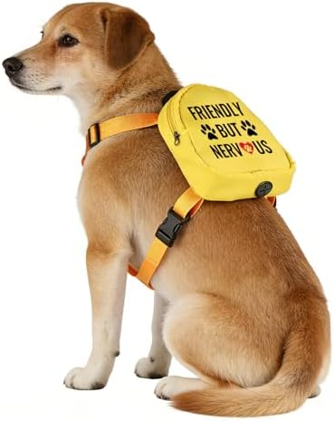 Nervous Dog Backpack Friendly But Nervous Pet Travel Bag for Dogs Social Distancing Gift (Friendly But Nervous)