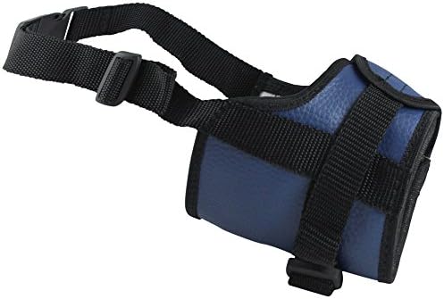 Adjustable Dog Muzzle 6 Sizes Blue (L: 9.5"-13.5" Snout Circumf.)