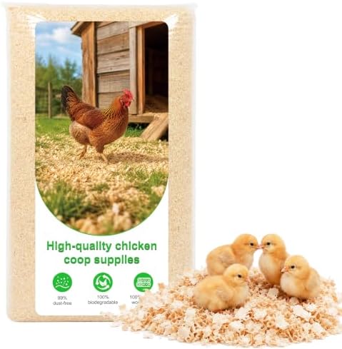 5.5 lbs Premium 100% Natural Radiata Pine Shavings for Chicken Coop Bedding, Super Absorbent & Low Dust, Odor Control Pet Small Animal Bedding & Litter for Coops, Nesting Boxes & Brooders