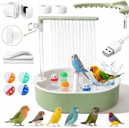 Bird Shower, Parrot Shower Fountain, Adjustable Water Flow