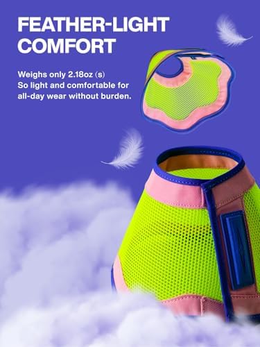 Dog Cone Collar,Adjustable Protective Recovery Cone for Dogs After Surgery,Breathable Elizabethan Collars for Dogs Cats,Comfy & Soft Pet Cone for Wound Care,Spay,Neuter