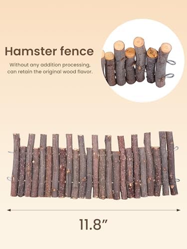 2 Pcs 11.8in Wooden Hamster Fence